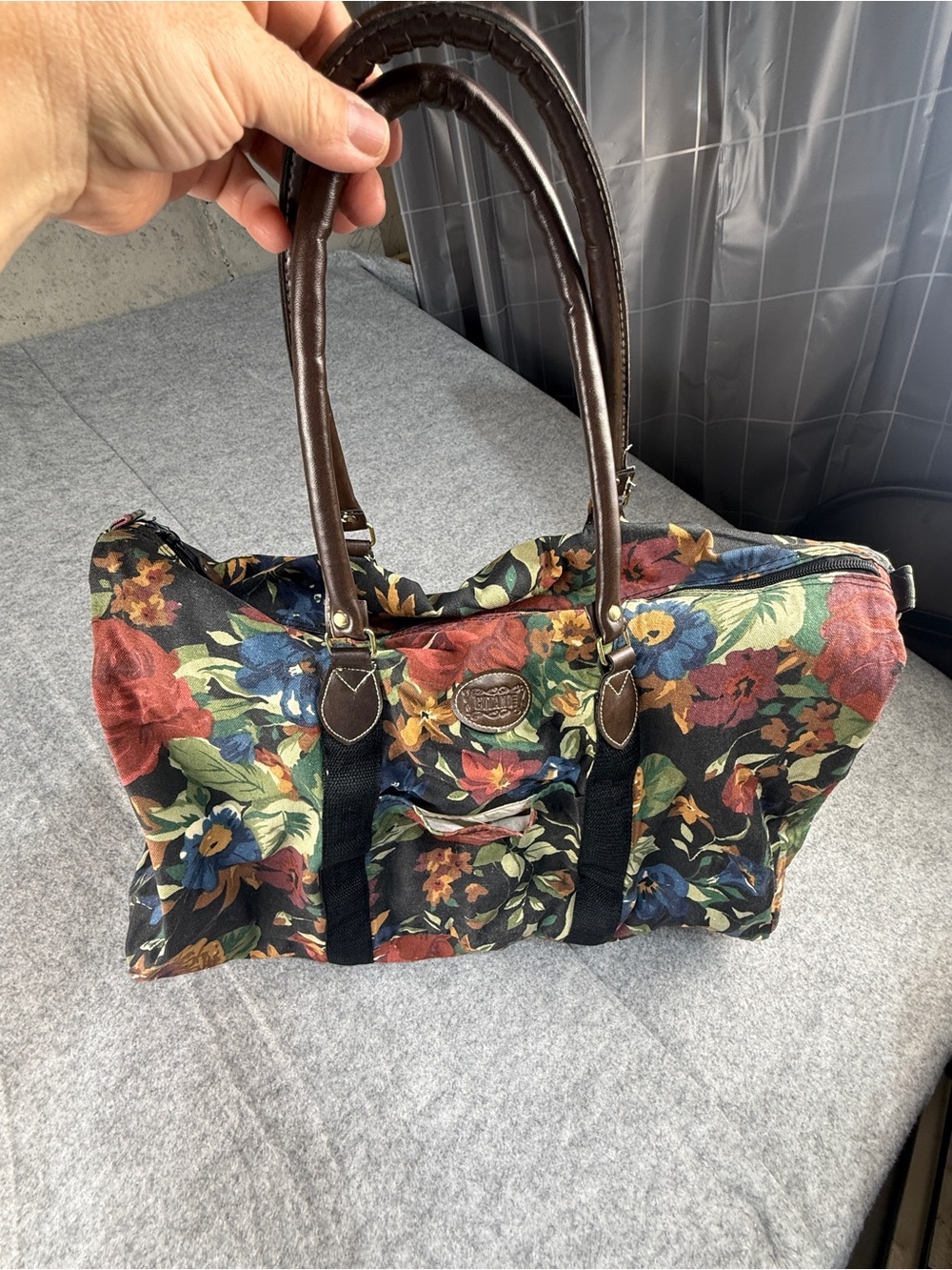 Gitano Vintage 90s Dark Floral Weekender Duffel | Lollie Closet